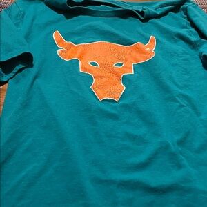 Under Armour Teal T-Shirt with Orange Bull Graphic